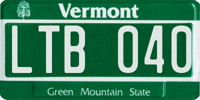 VT license plate LTB040