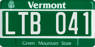 VT license plate LTB041