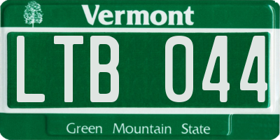 VT license plate LTB044