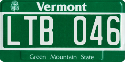 VT license plate LTB046