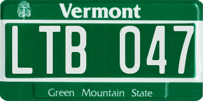 VT license plate LTB047