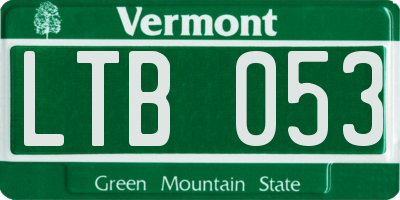 VT license plate LTB053