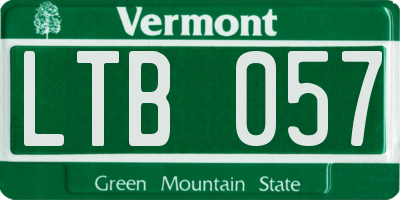 VT license plate LTB057