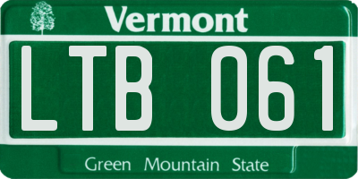 VT license plate LTB061
