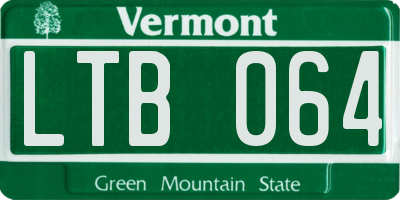 VT license plate LTB064