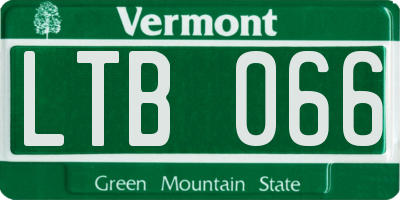 VT license plate LTB066