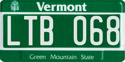 VT license plate LTB068