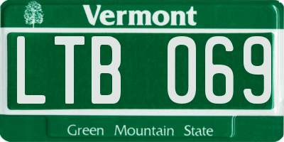 VT license plate LTB069
