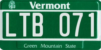 VT license plate LTB071