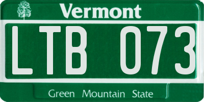 VT license plate LTB073