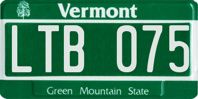 VT license plate LTB075