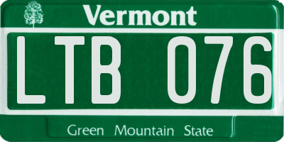 VT license plate LTB076