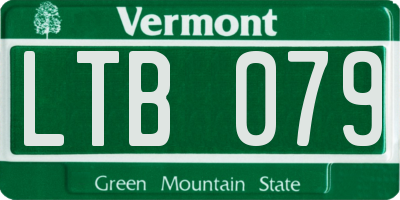 VT license plate LTB079