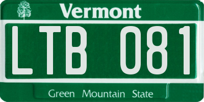 VT license plate LTB081