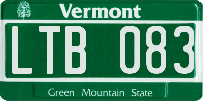 VT license plate LTB083