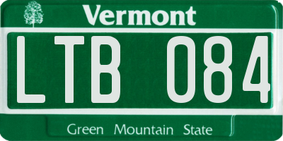 VT license plate LTB084