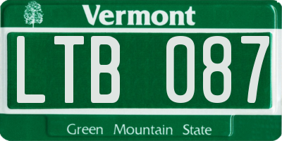VT license plate LTB087
