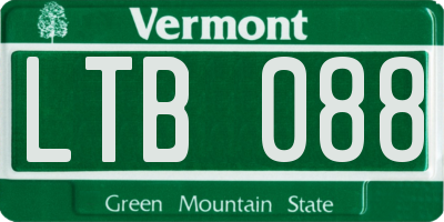 VT license plate LTB088