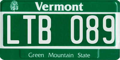 VT license plate LTB089