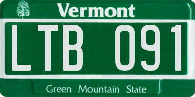 VT license plate LTB091