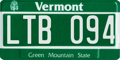 VT license plate LTB094