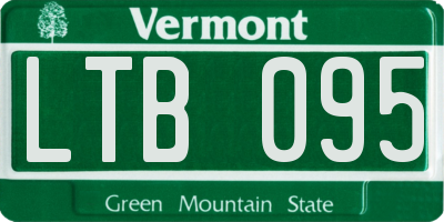VT license plate LTB095