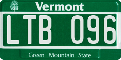 VT license plate LTB096
