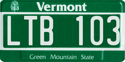 VT license plate LTB103