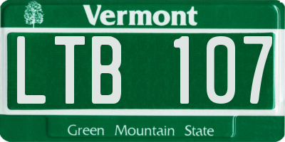 VT license plate LTB107