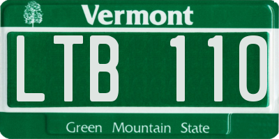 VT license plate LTB110