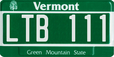 VT license plate LTB111