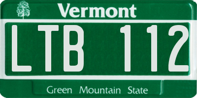 VT license plate LTB112