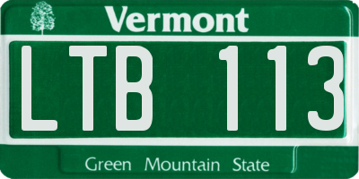 VT license plate LTB113