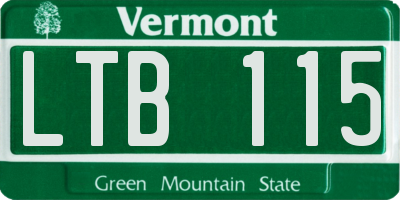VT license plate LTB115