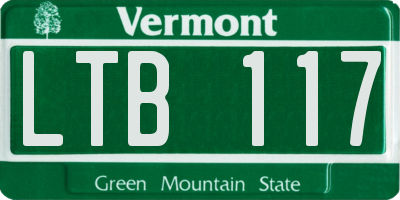 VT license plate LTB117