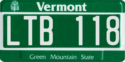 VT license plate LTB118