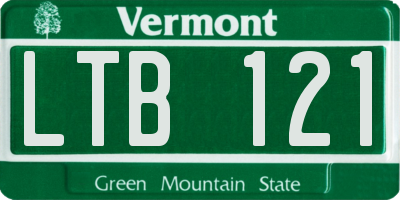 VT license plate LTB121