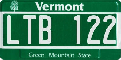 VT license plate LTB122