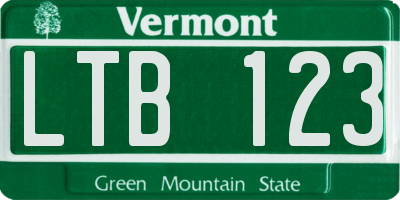 VT license plate LTB123