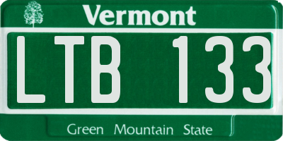 VT license plate LTB133