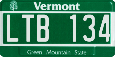 VT license plate LTB134