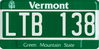 VT license plate LTB138