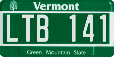 VT license plate LTB141