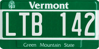 VT license plate LTB142