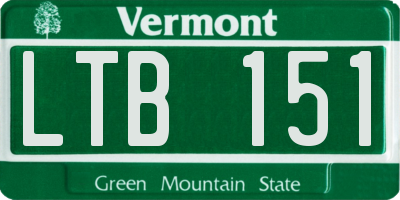 VT license plate LTB151