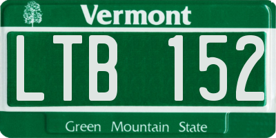 VT license plate LTB152