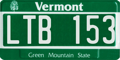 VT license plate LTB153