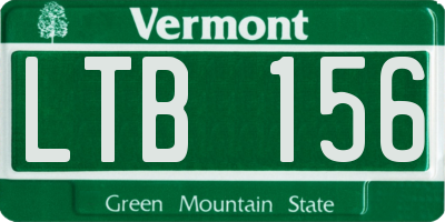 VT license plate LTB156