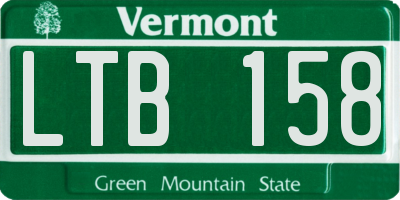 VT license plate LTB158