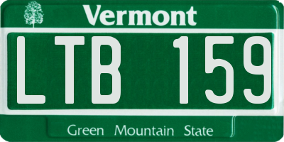 VT license plate LTB159